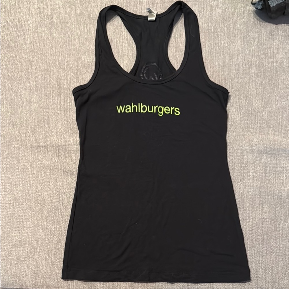 Wahlburgers- Next Level Apparel Black Fitted Tank Top